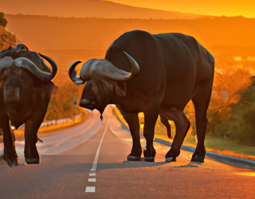 Buffles insolites sur autoroute sud-africaine