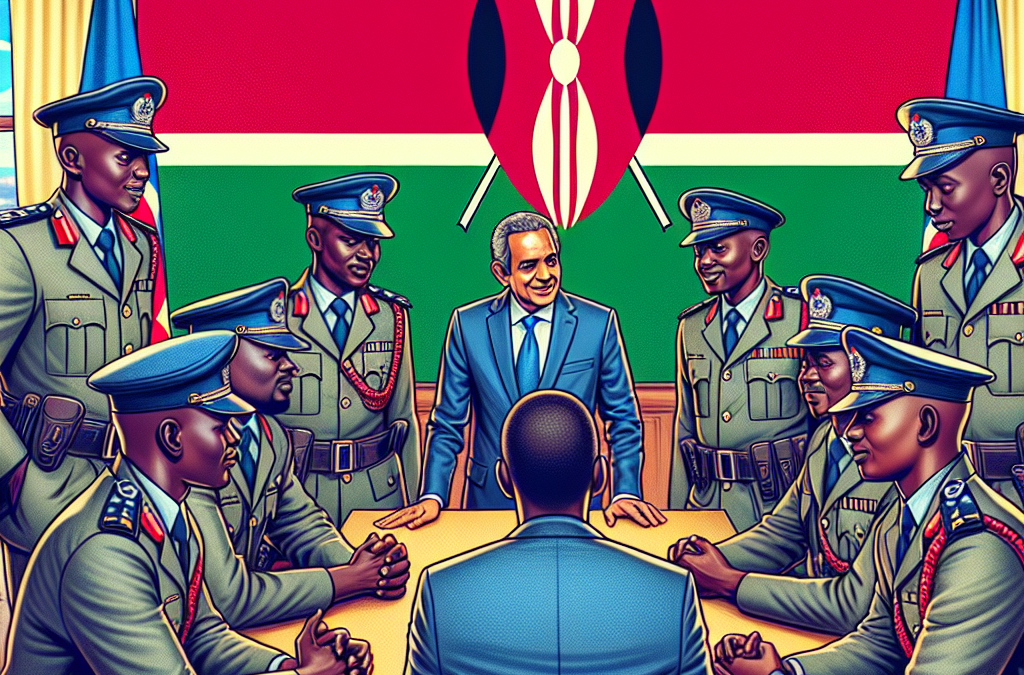Rencontre entre policiers kényans et PM Conille à Haïti