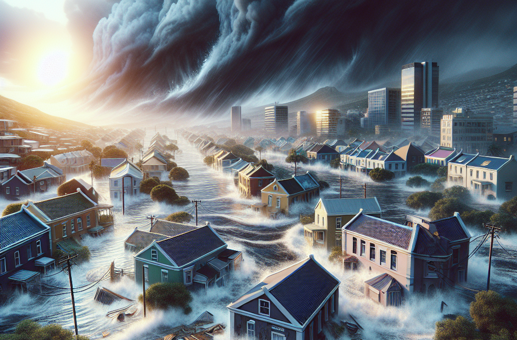 mpête et inondations causent des dommages au Cap, Afrique du Sud