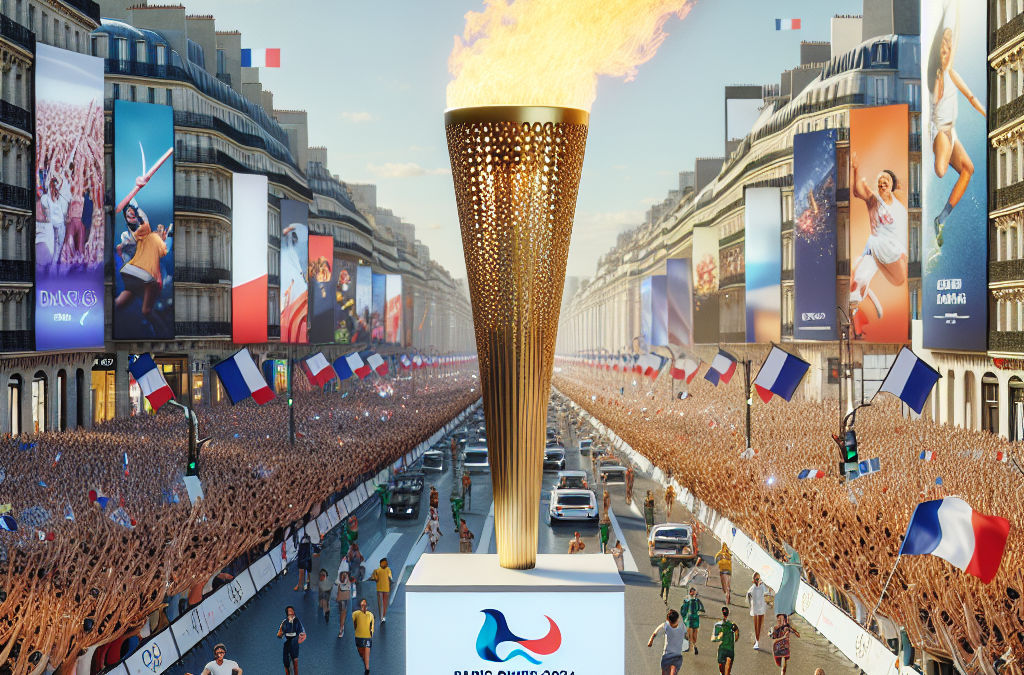 La flamme olympique aux Champs Élysées pour JO Paris 2024