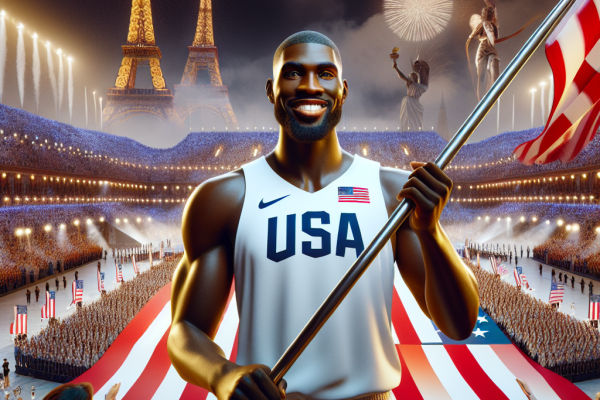 LeBron James Porte-Drapeau Team USA aux JO Paris 2024