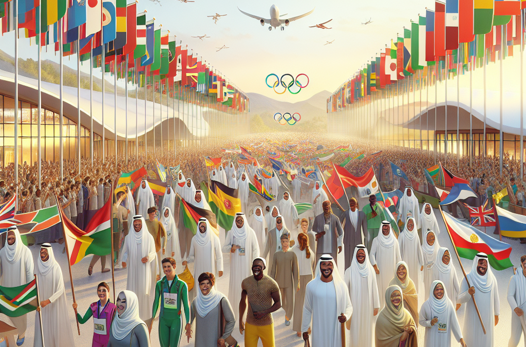Arrivée des délégations au village olympique pour les JO 2024