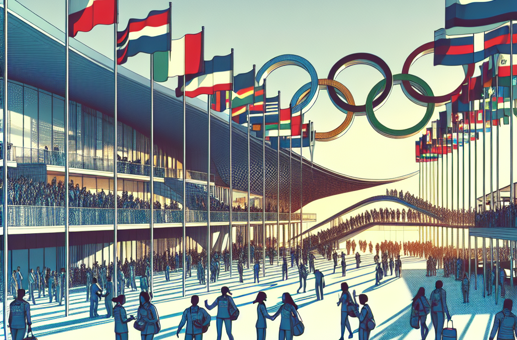 Arrivée des délégations au village olympique pour les JO Paris 2024
