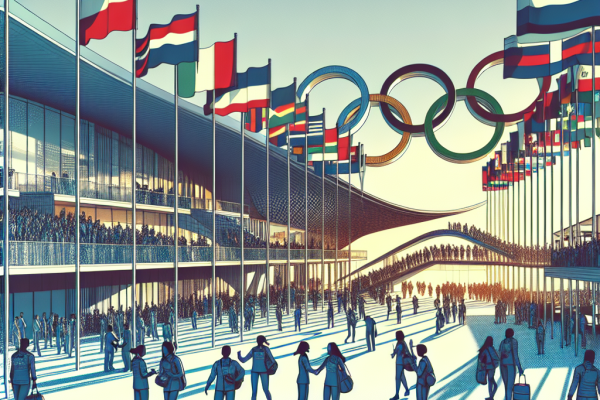 Arrivée des délégations au village olympique pour les JO Paris 2024