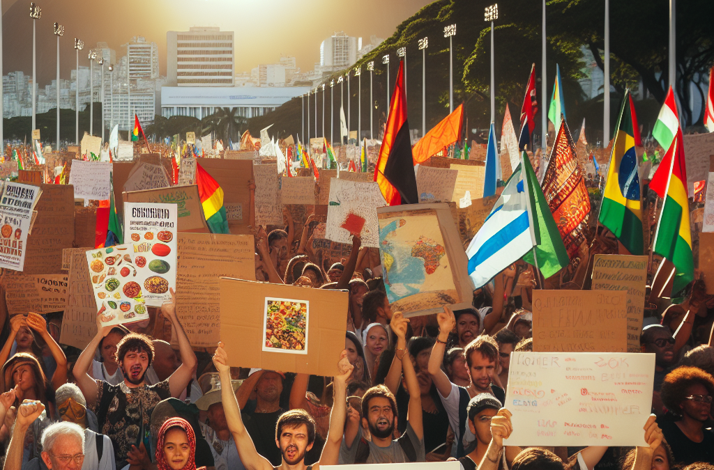 Manifestation contre la faim au G20 à Rio