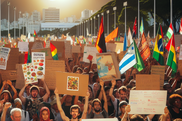Manifestation contre la faim au G20 à Rio