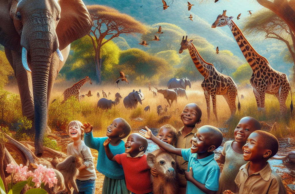 Enfants du Zimbabwe cohabitent avec animaux sauvages
