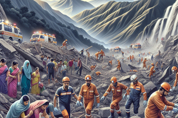 Survivants des glissements de terrain en Inde