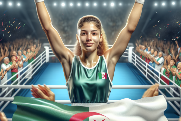 Imane Khelif d&rsquo;Algérie en demi-finale de Boxe aux JO 2024