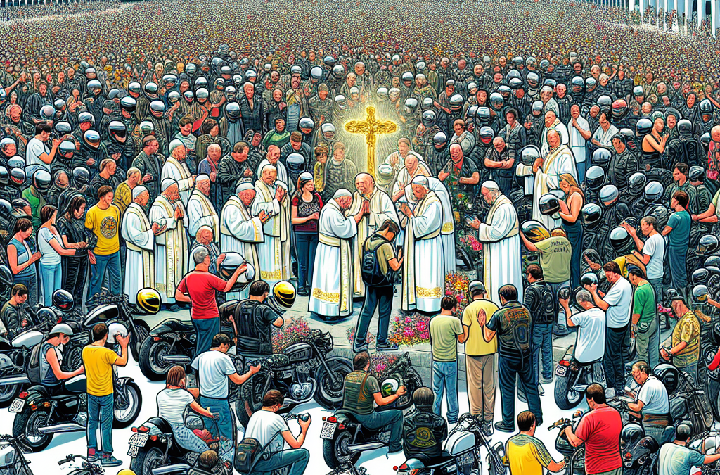 Motards à Fatima pour bénédiction casques