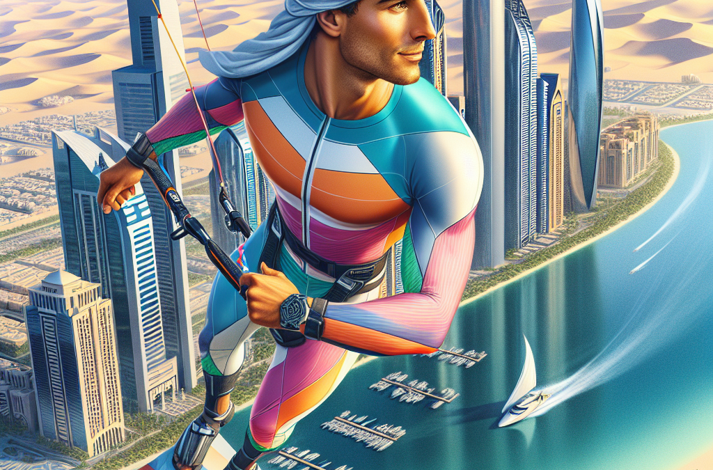 Sebastian Alvarez réalise du skysurf à Abu Dhabi