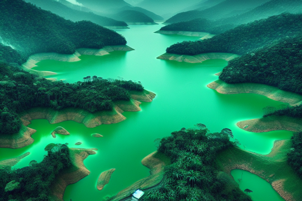 Lac brésilien vire au vert : impact du changement climatique