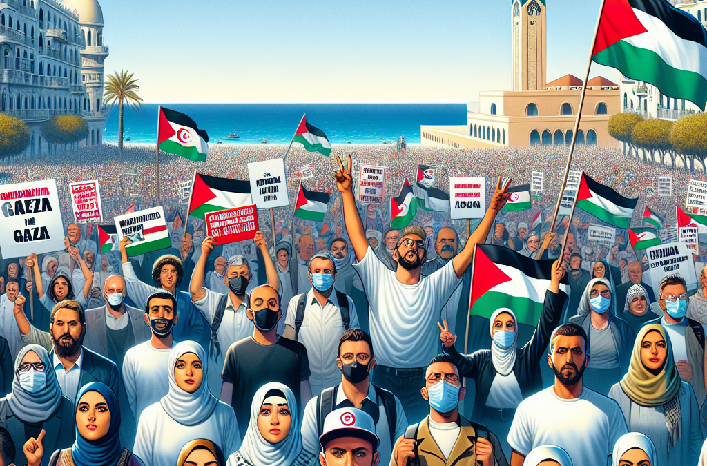 unisiens marchent pour Gaza, un an après.