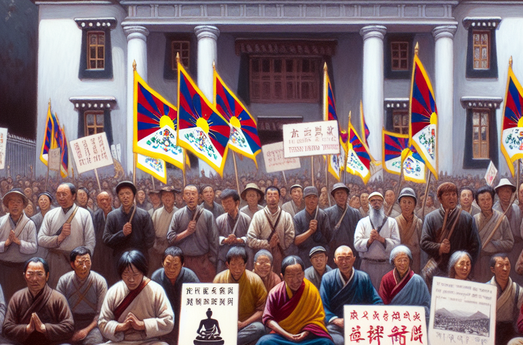Manifestation Tibétains à l&rsquo;Ambassade Chine Inde