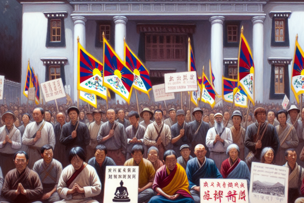 Manifestation Tibétains à l&rsquo;Ambassade Chine Inde
