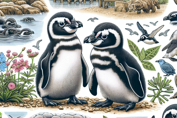 Deux bébés pingouins africains au zoo de Hertfordshire