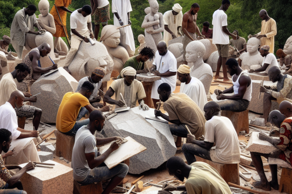 Symposium de Laongo : 17 sculpteurs sur granit en création