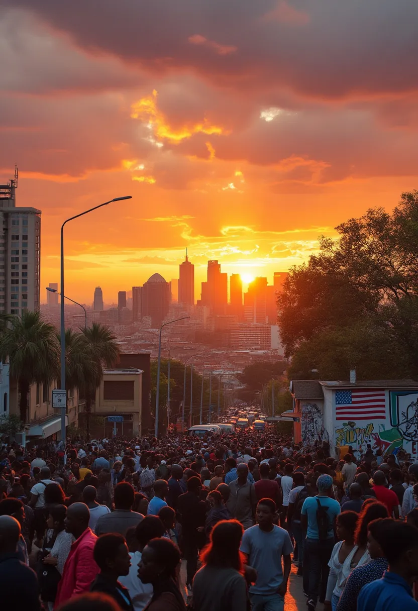 Dramatique coucher de soleil sur Johannesburg : tensions autour des mesures américaines contre l'Afrique du Sud