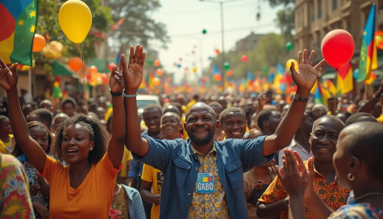 Célébration de l'élection présidentielle au Gabon avec Oligui Nguema : joie et unité dans les rues