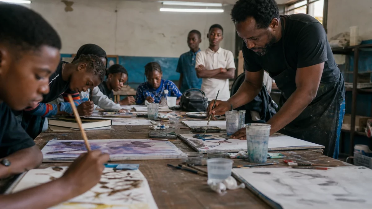 À Kinshasa, des ateliers d’art nocturnes redonnent un cap aux enfants de la rue et réinventent leur avenir
