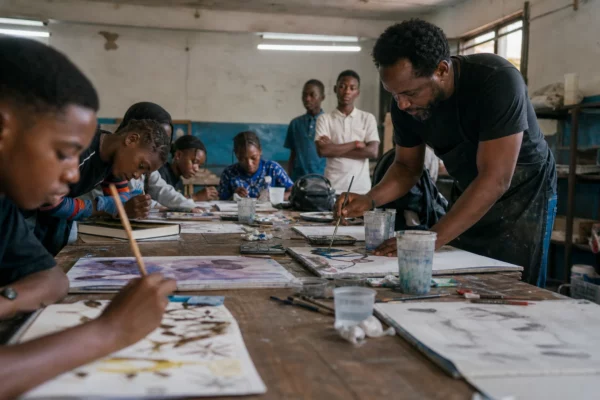 À Kinshasa, des ateliers d’art nocturnes redonnent un cap aux enfants de la rue et réinventent leur avenir