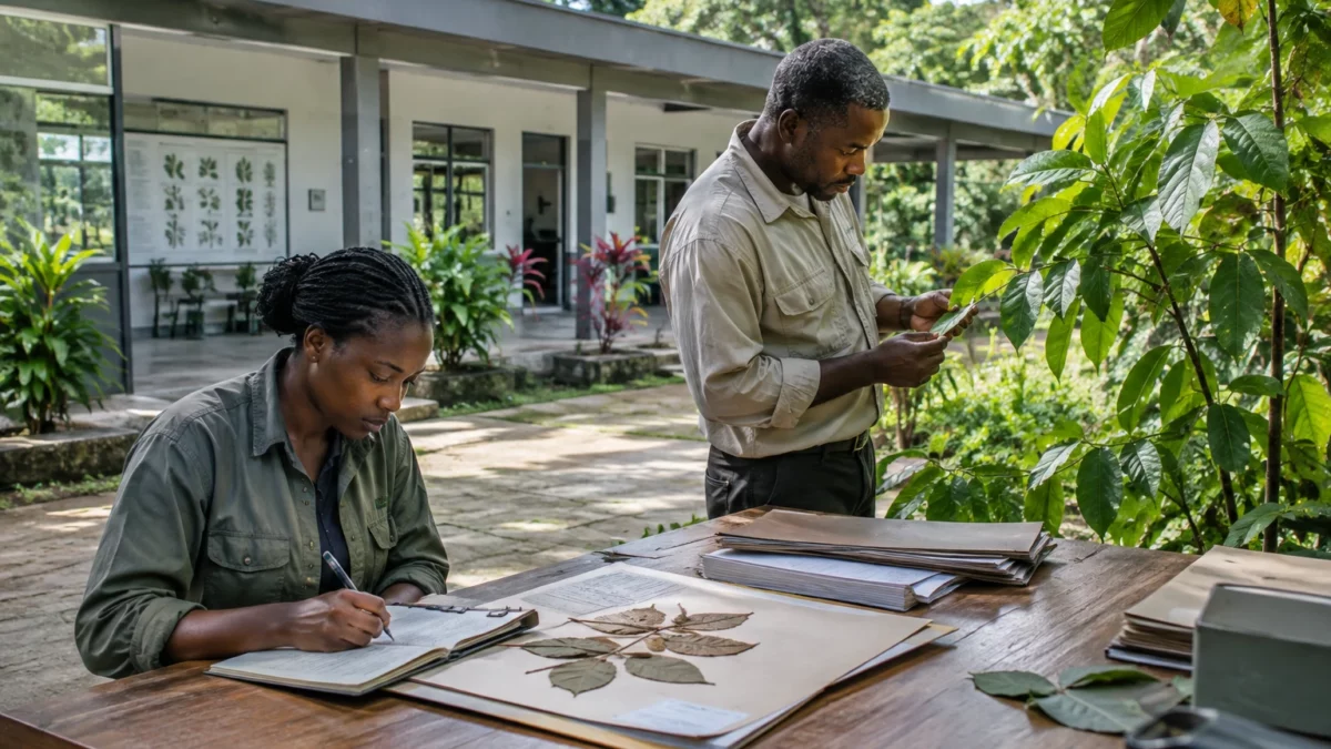 Au Gabon, les botanistes de Sibang recensent la flore pour mieux anticiper les menaces sur les espèces forestières